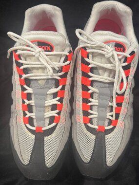 Nike Air Max 95 men’s sneakers size 12. Gray, black, and solar red colorway